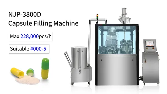 Máquina de embalagem e enchimento de cápsulas de gelatina dura totalmente automática de alta velocidade e pó farmacêutico 00/0/000