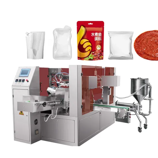 Máquina de embalagem rotativa automática para molho de pimenta
